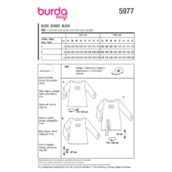 Patron blouse femme - Burda n°5977