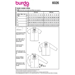 Patron blouse femme - Burda n°6026
