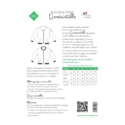 Patron Blouson Teddy Homme Les BG - L'Irrésistible