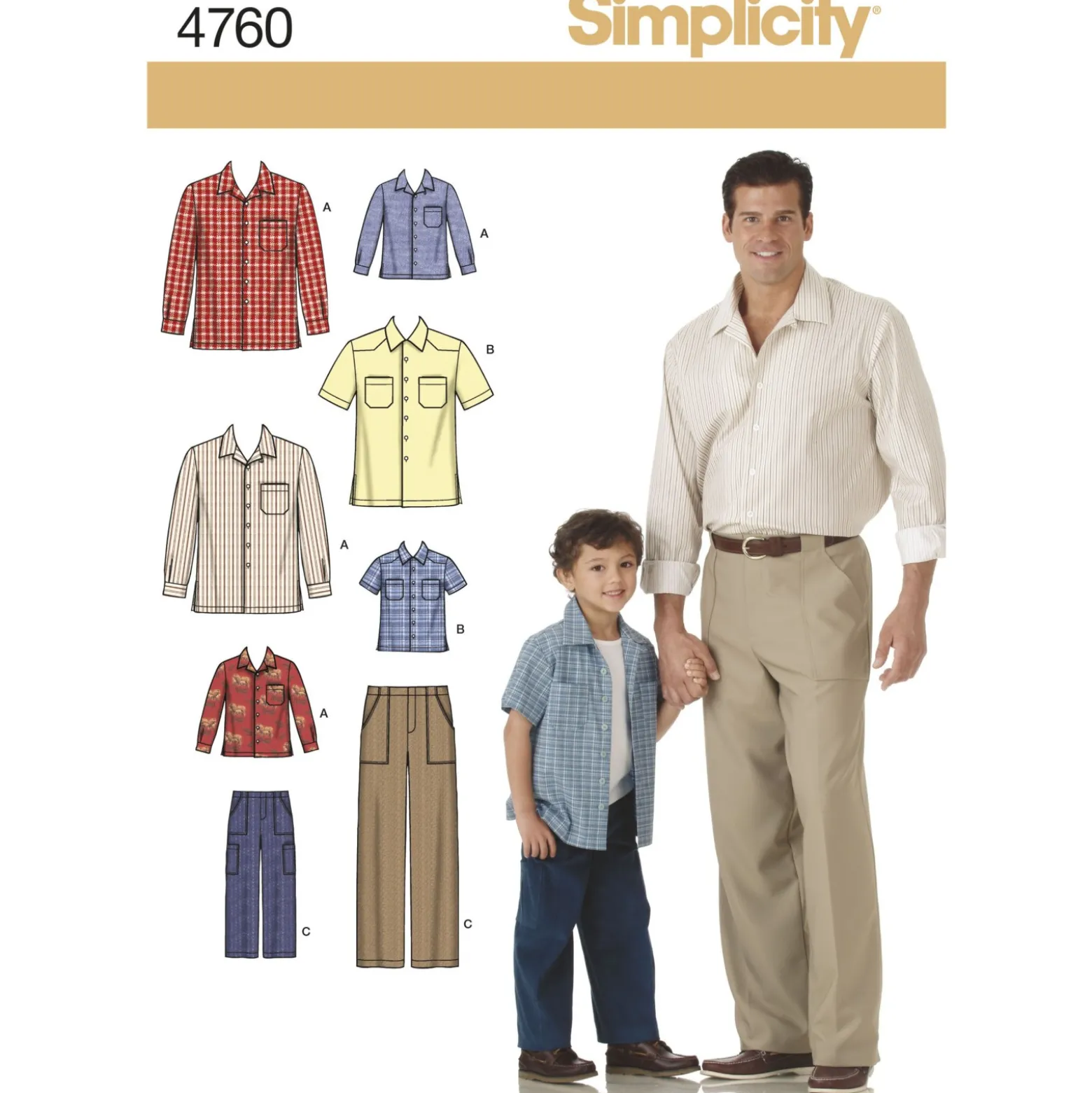 Patron chemise Homme et Enfant - Simplicity n°4760