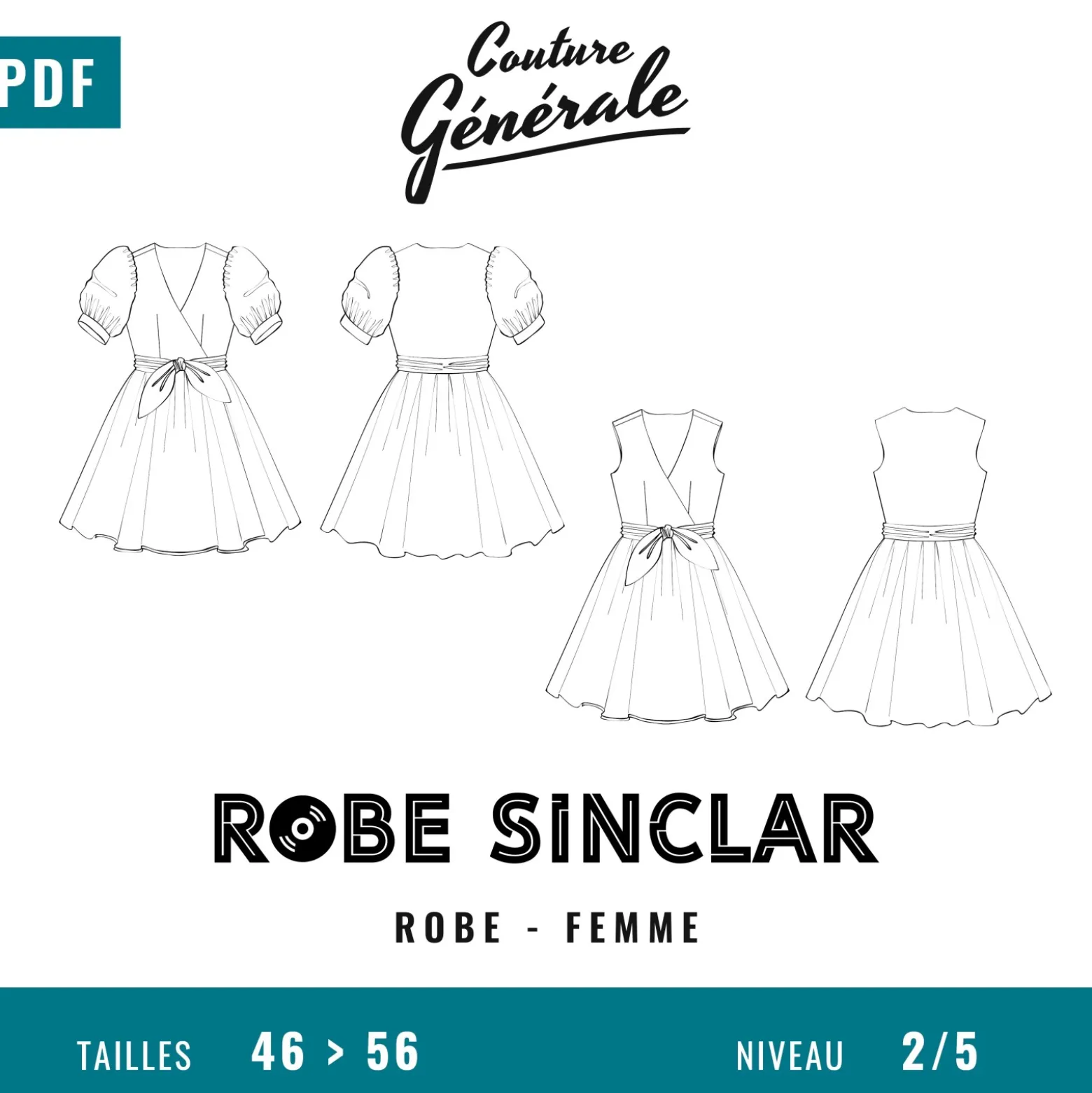 Patron Couture Générale Grande Taille – Robe Sinclar (PDF) T46-56