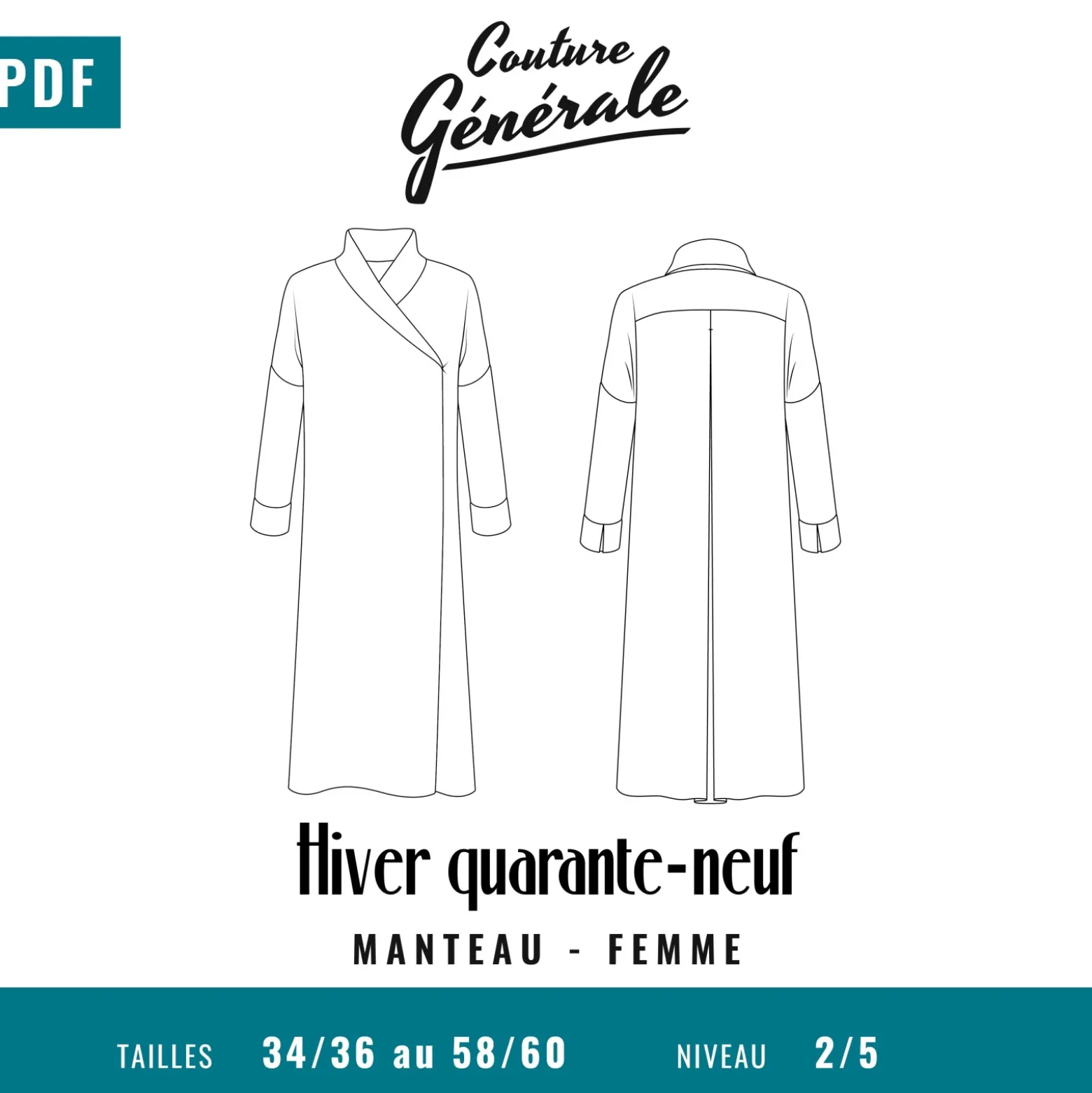 Patron Couture Générale Manteau - Hiver quarante-neuf (PDF)