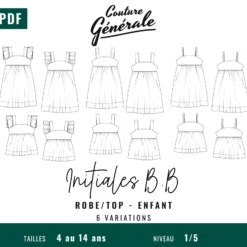 Patron Couture Générale Robe - Initiales B.B enfant (PDF)