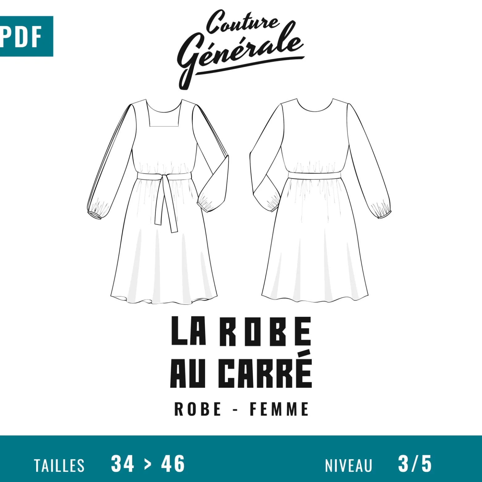 Patron Couture Générale Robe – La robe au carré (PDF)