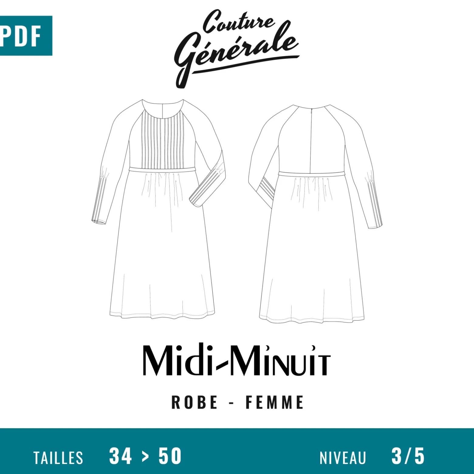 Patron Couture Générale Robe – Midi-Minuit (PDF)