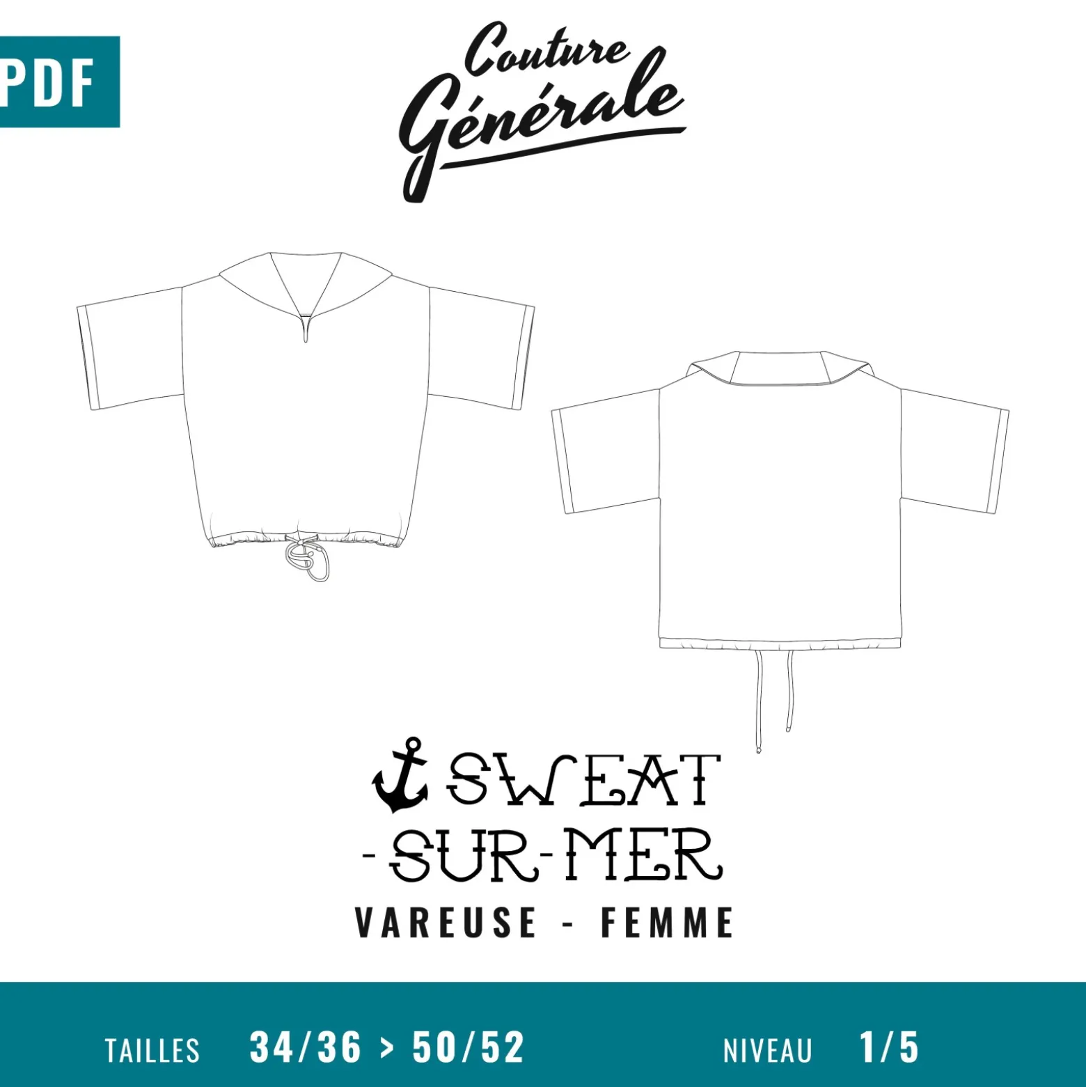 Patron Couture Générale Sweat – Sweat-sur-mer (PDF)