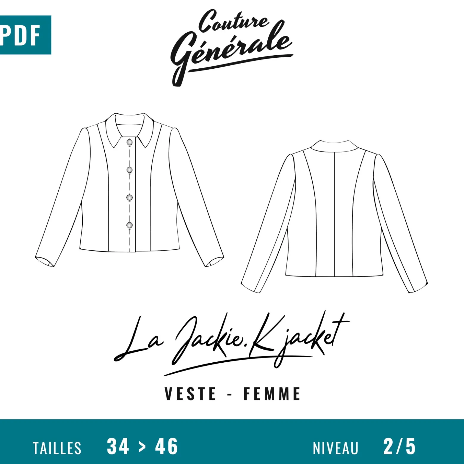 Patron Couture Générale Veste – La Jackie.K Jacket (PDF)