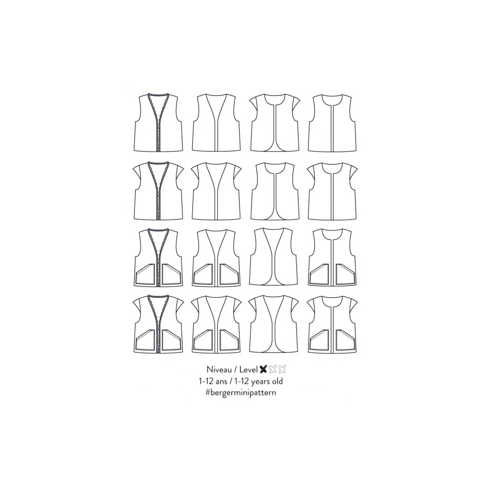 Patron Enfant Atelier Scämmit Gilet - Berger Mini