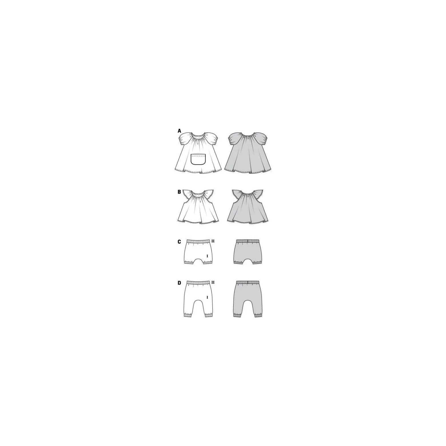 Patron ensemble blouse pantalon bébé - Burda n°9239