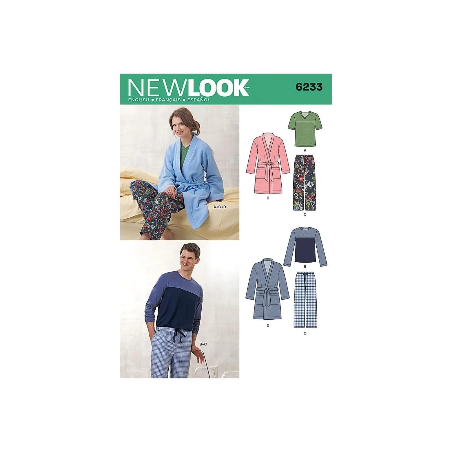 Patron Ensemble de nuit mixte - New Look 6233