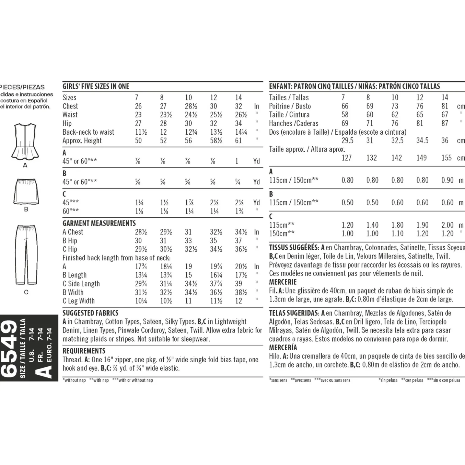 Patron Ensemble Enfant - New Look 6549