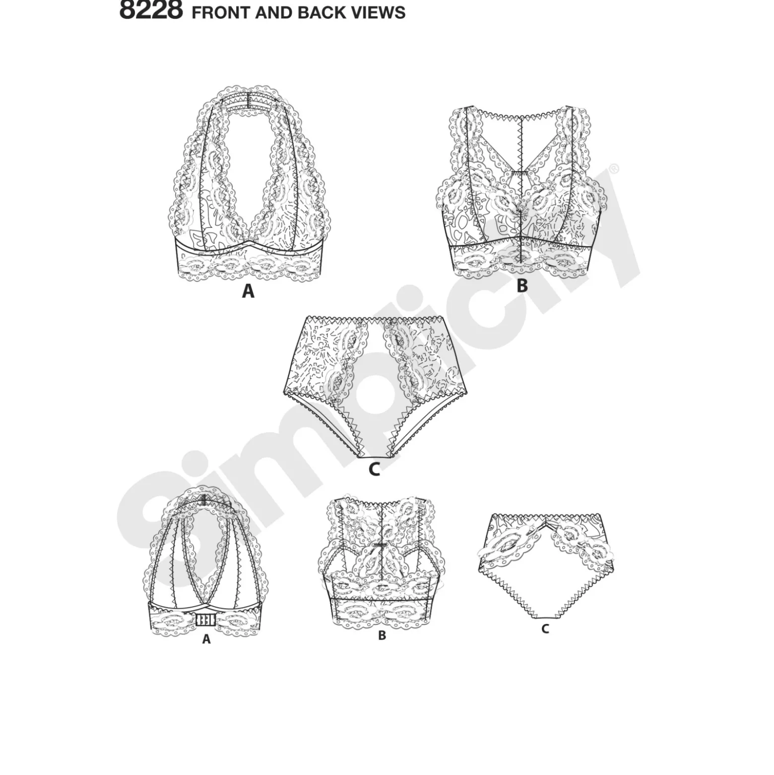 Patron Ensemble lingerie Femme - Simplicity n°8228