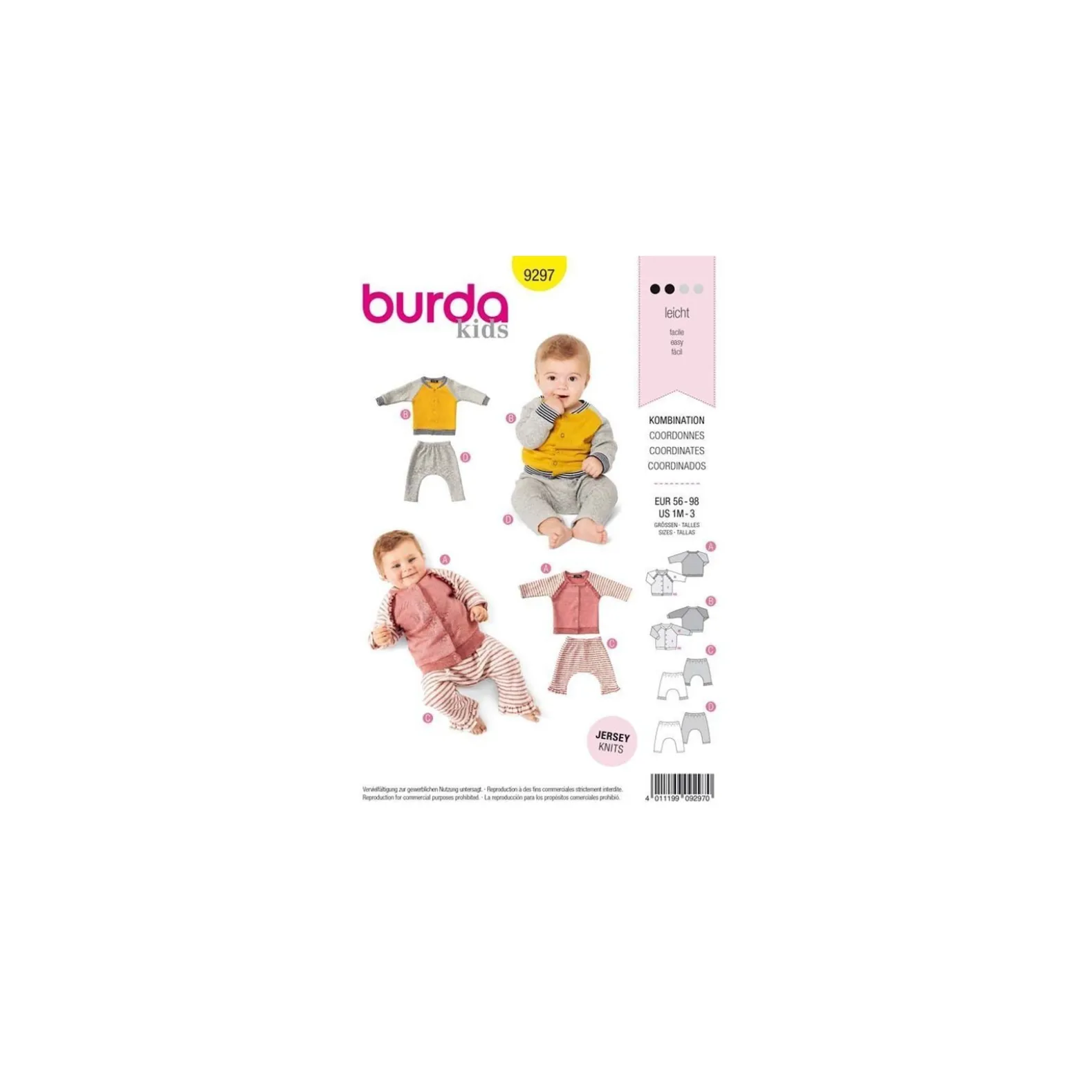 Patron ensemble pour bébé Burda n°9297