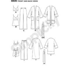 Patron Ensemble pyjama Femme - Simplicity n°8800