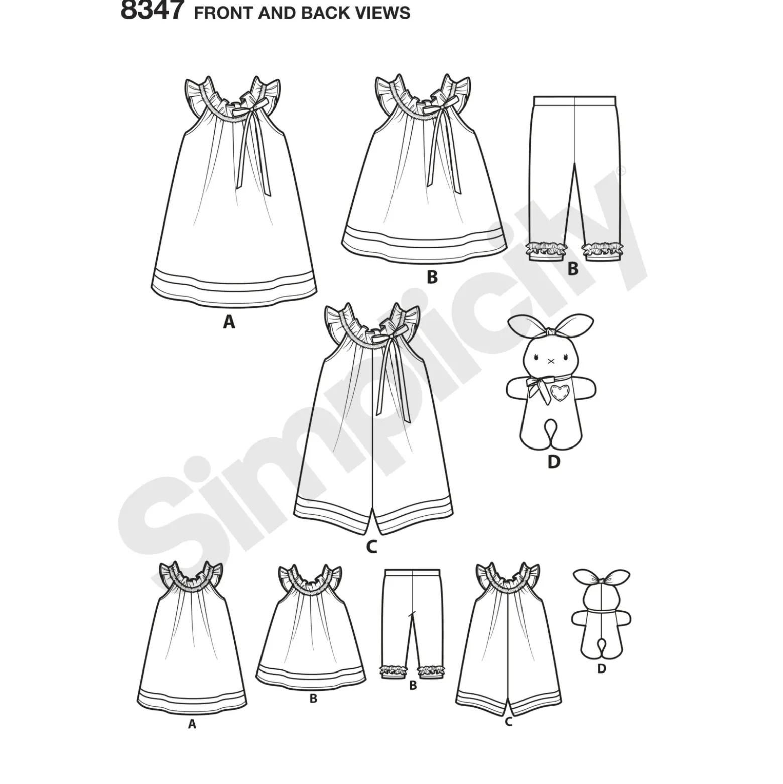Patron Ensemble sans manches Bébé - Simplicity n°8347