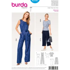 Patron Femme Combinaison haut pantalon Burda N°6516