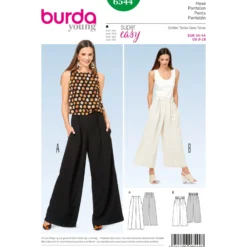 Patron Femme Pantalon jambes amples Burda N°6544