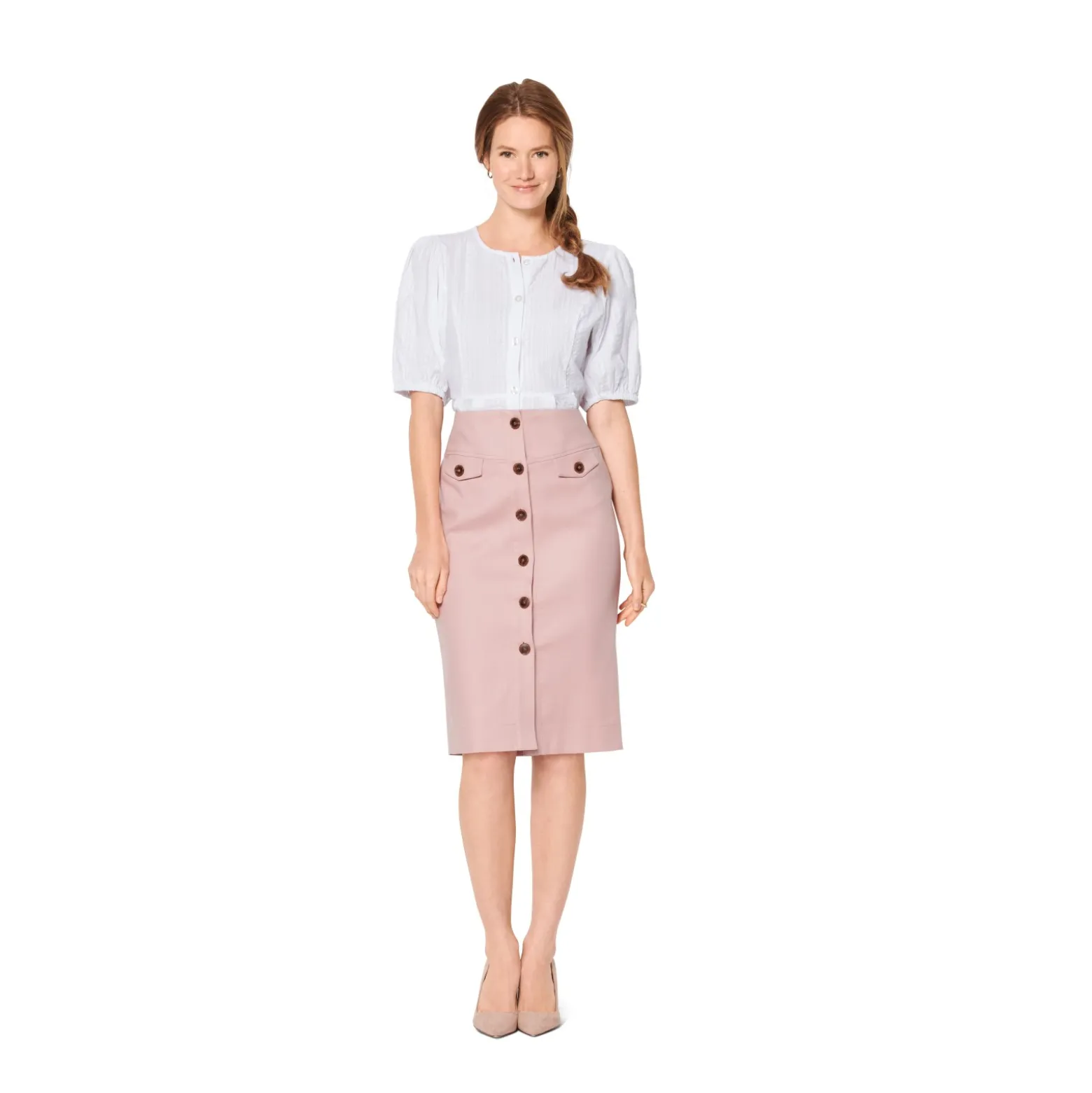 Patron jupe à boutons Femme - Burda n°6137