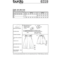 Patron Jupe Cloche Femme Burda N°6319