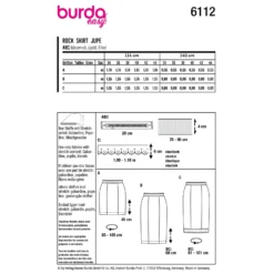 Patron jupe crayon Femme - Burda n°6112