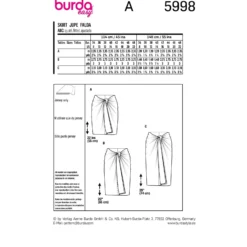 Patron jupe femme - Burda n°5998