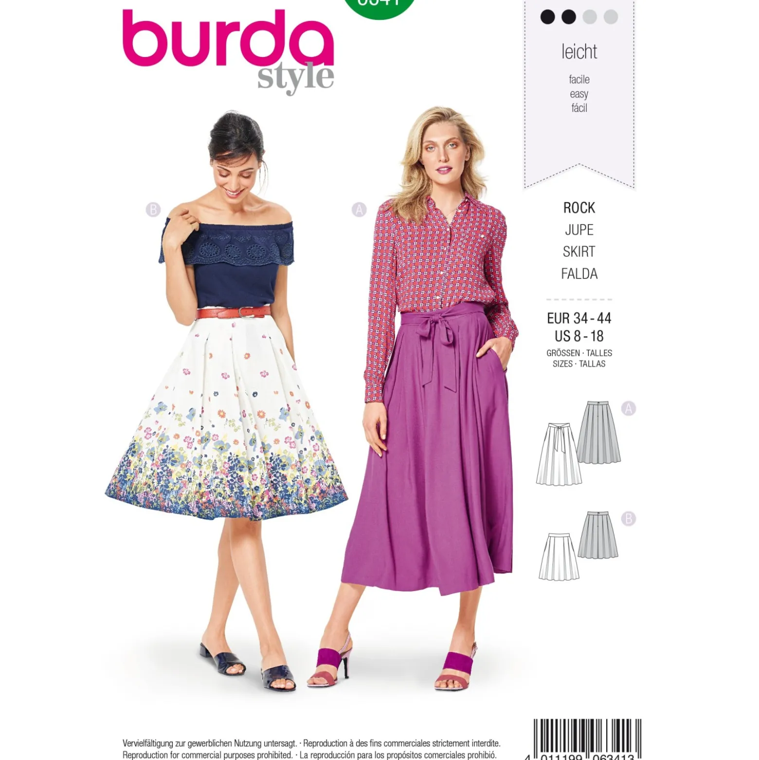 Patron Jupe à Plis Femme Burda N°6341