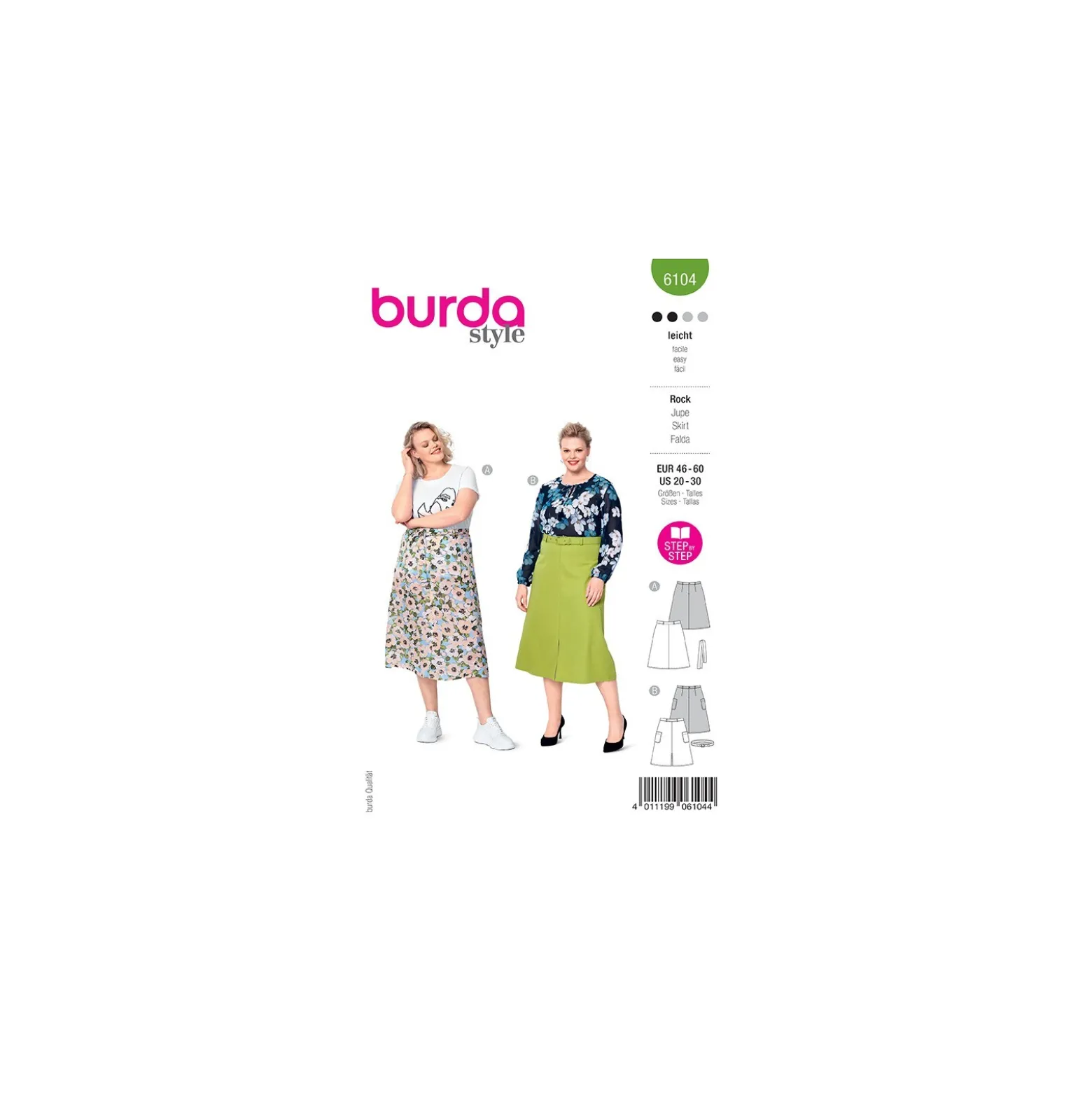Patron jupe trapèze Femme grande taille - Burda n°6104