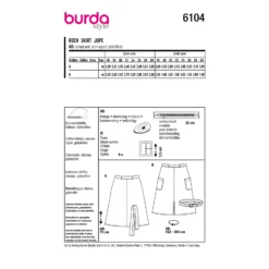 Patron jupe trapèze Femme grande taille - Burda n°6104