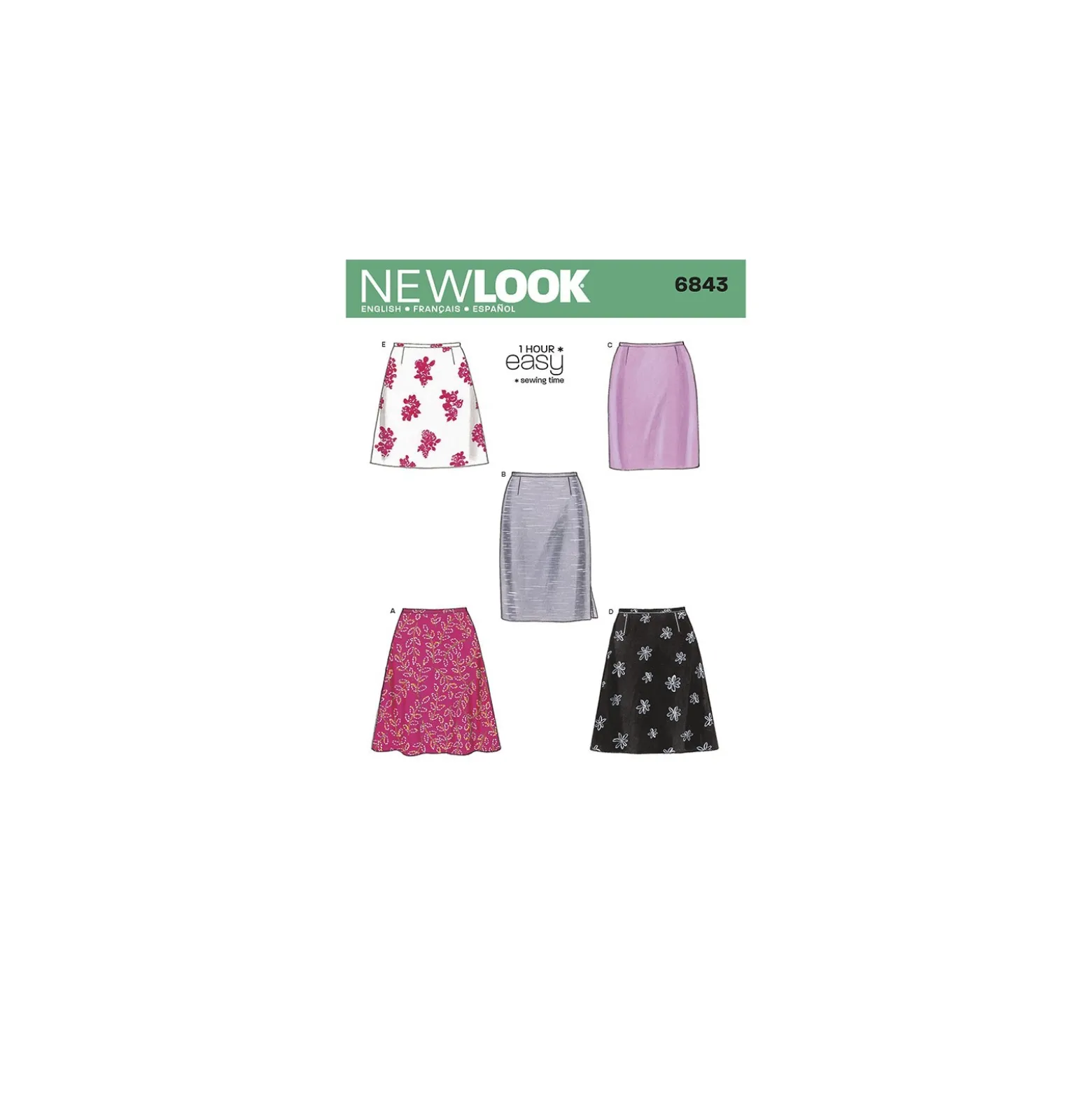 Patron Jupe Trapèze Femme - New Look 6843