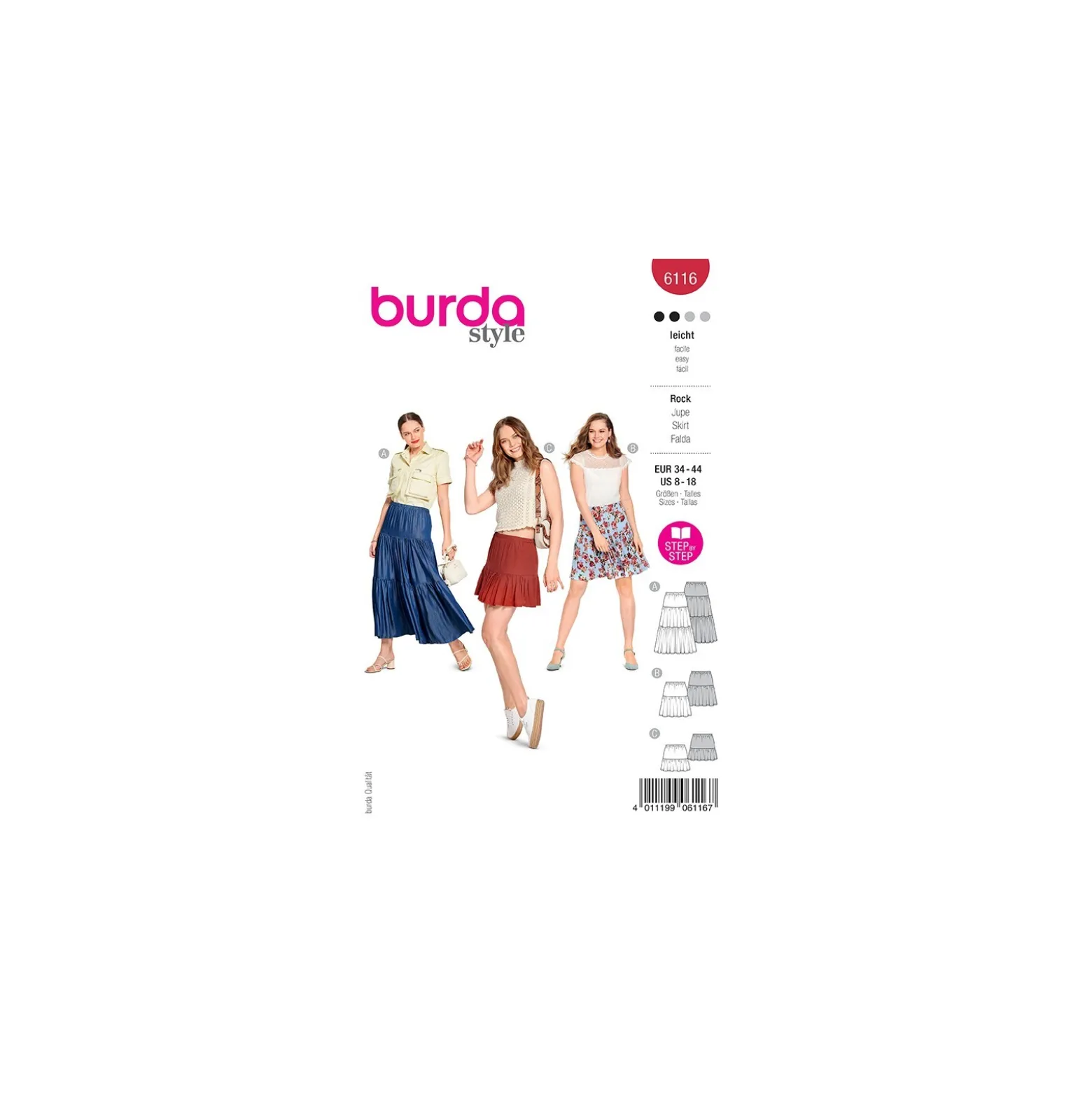 Patron jupe à volants Femme - Burda n°6116