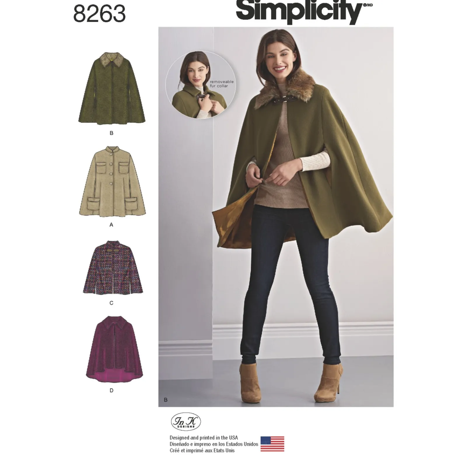 Patron manteau cape Femme - Simplicity n°S8263
