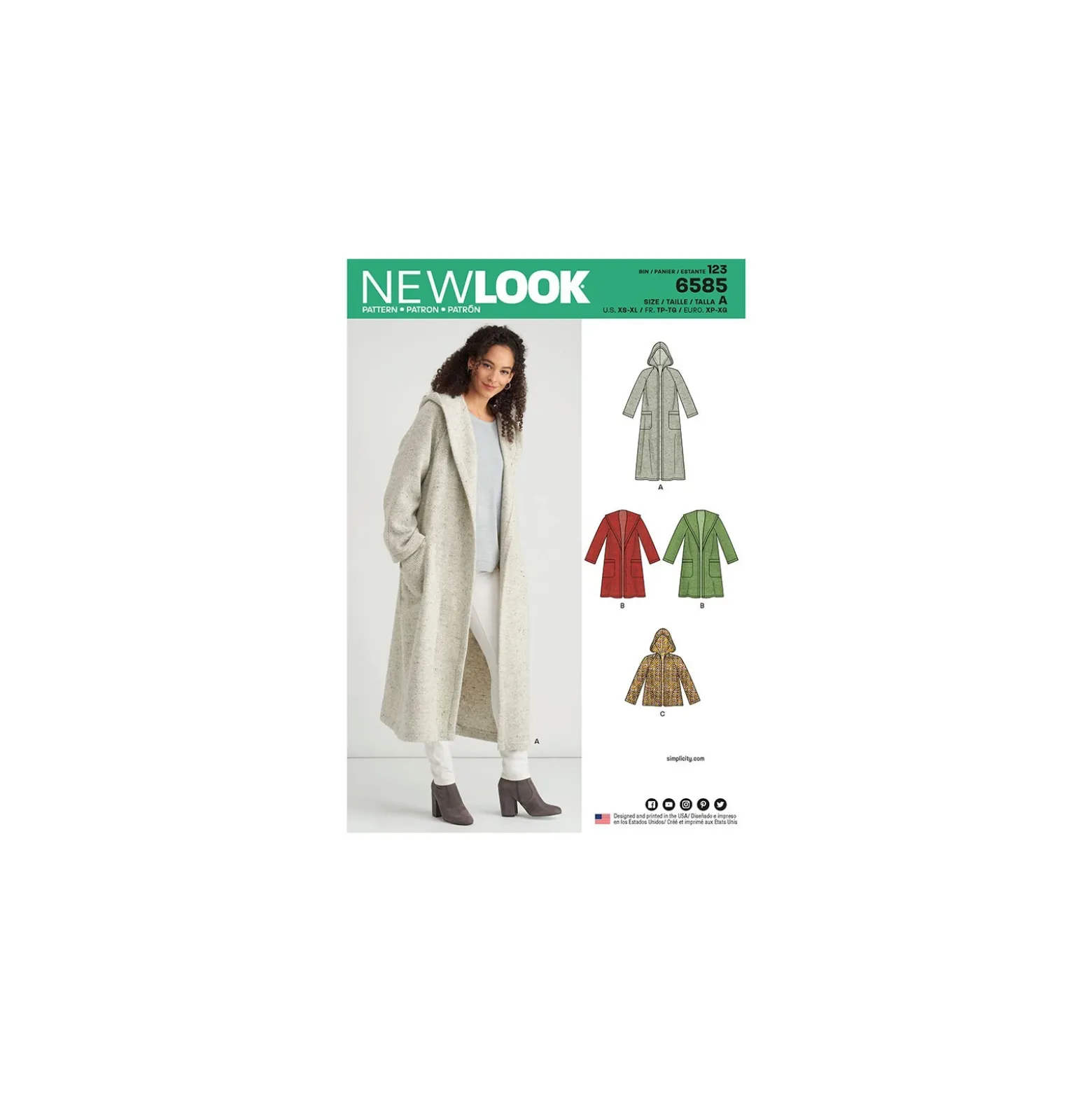 Patron Manteau à Capuche Femme - New Look 6585