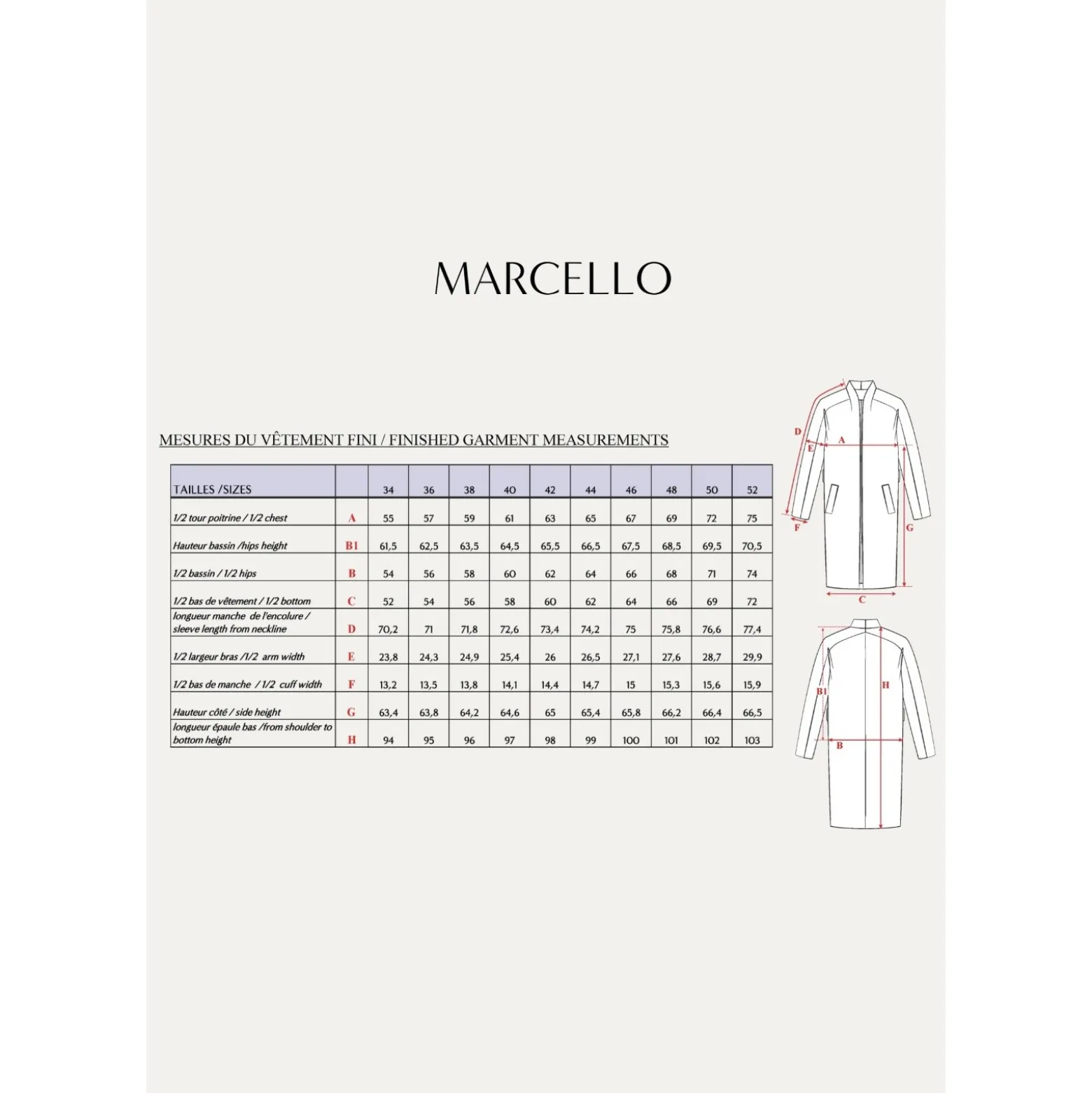 Patron Manteau Maison Fauve - Marcello