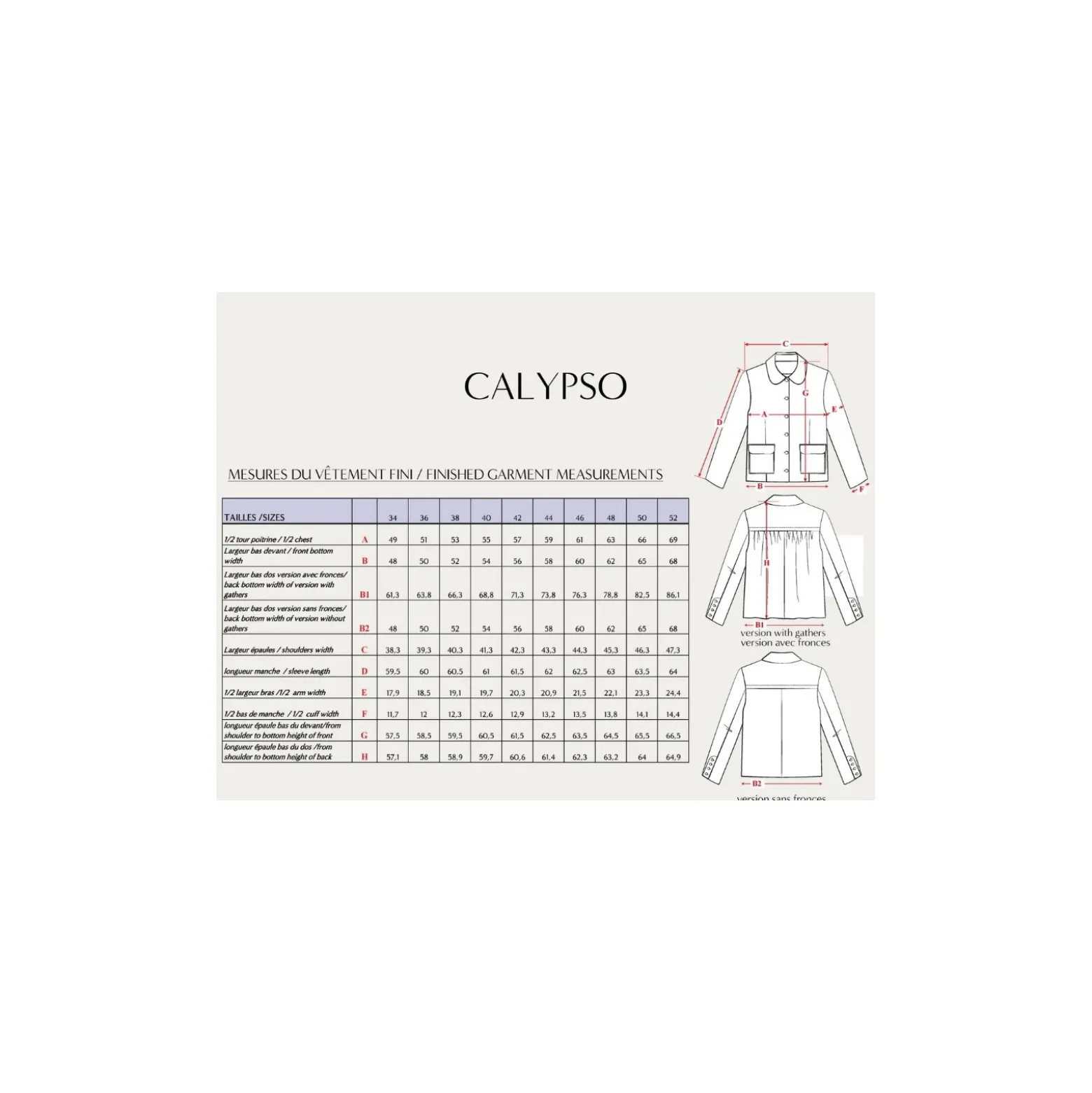 Patron Paletot Maison Fauve - Calypso