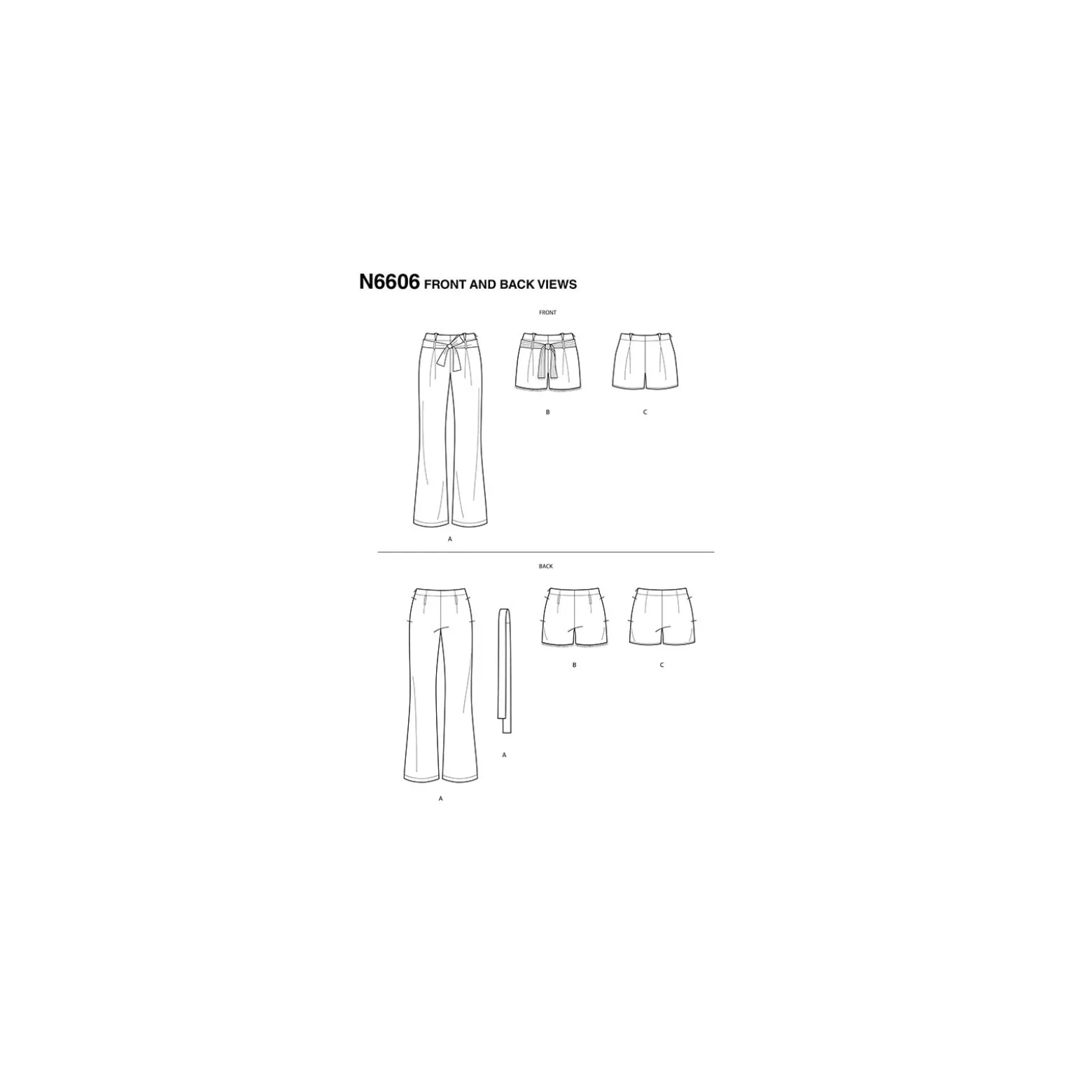 Patron Pantalon Ceinturé Femme - New Look 6606
