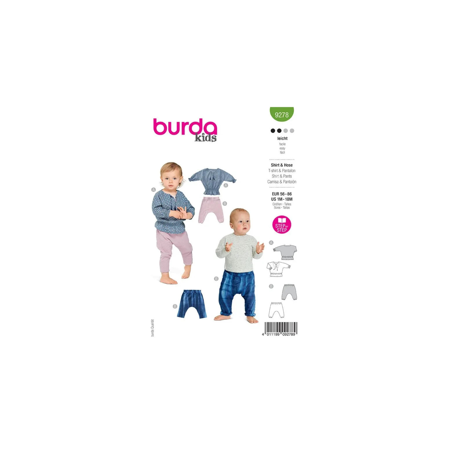 Patron pantalon et t-shirt bébé - Burda n°9278