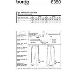 Patron Pantalon Homme Burda N°6350