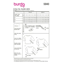 Patron pull noué femme - Burda n°5940