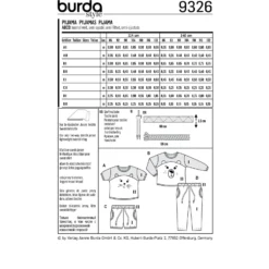 Patron Pyjamas Enfant Burda N°9326