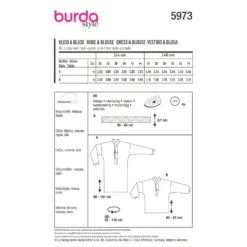 Patron robe/blouse col lavallière femme - Burda n°5973