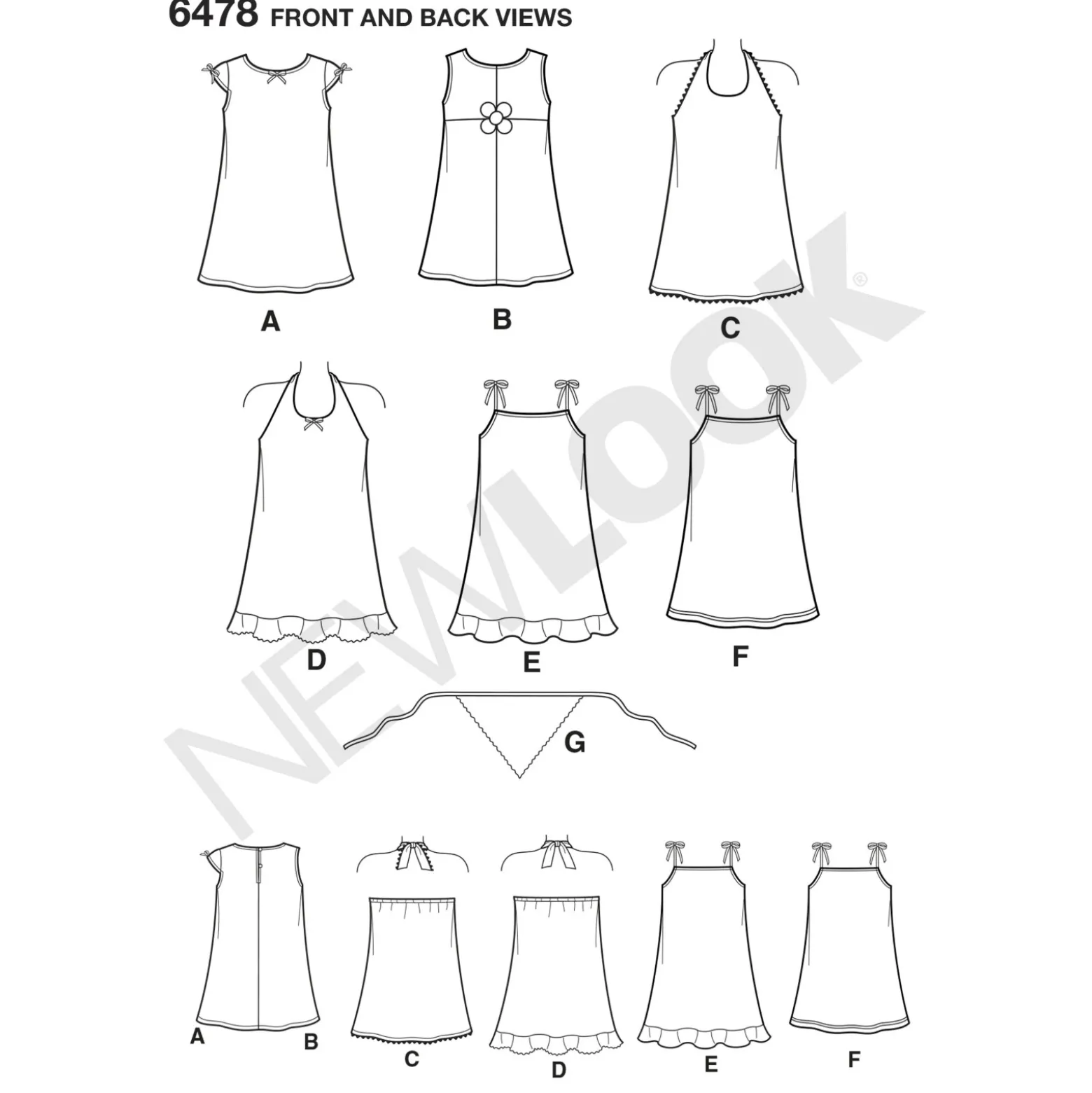 Patron Robe Dos Nu Enfant - New Look 6478