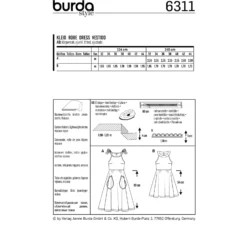 Patron Robe Dos Nu Femme Burda N°6311