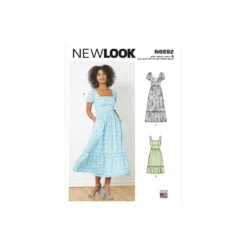 Patron Robe dos à smocks Femme - New Look 6692