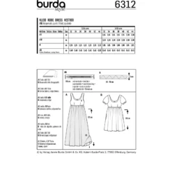 Patron Robe Empire Femme Burda N°6312
