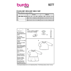 Patron robe et t-shirt bébé - Burda n°9277