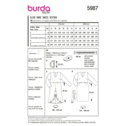 Patron robe Femme grande taille - Burda n°5987