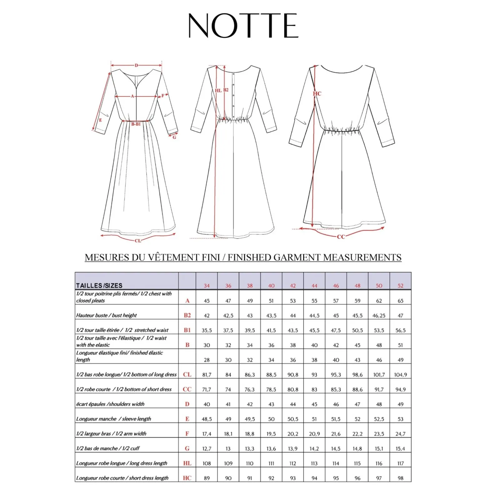 Patron Robe Maison Fauve - Notte