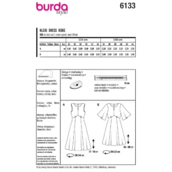 Patron robe manches papillons Femme - Burda n°6133
