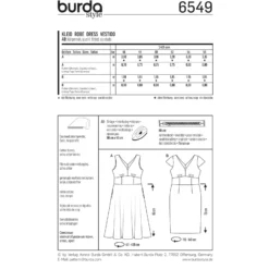 Patron Robe parement de taillepetites manches Burda N°6549