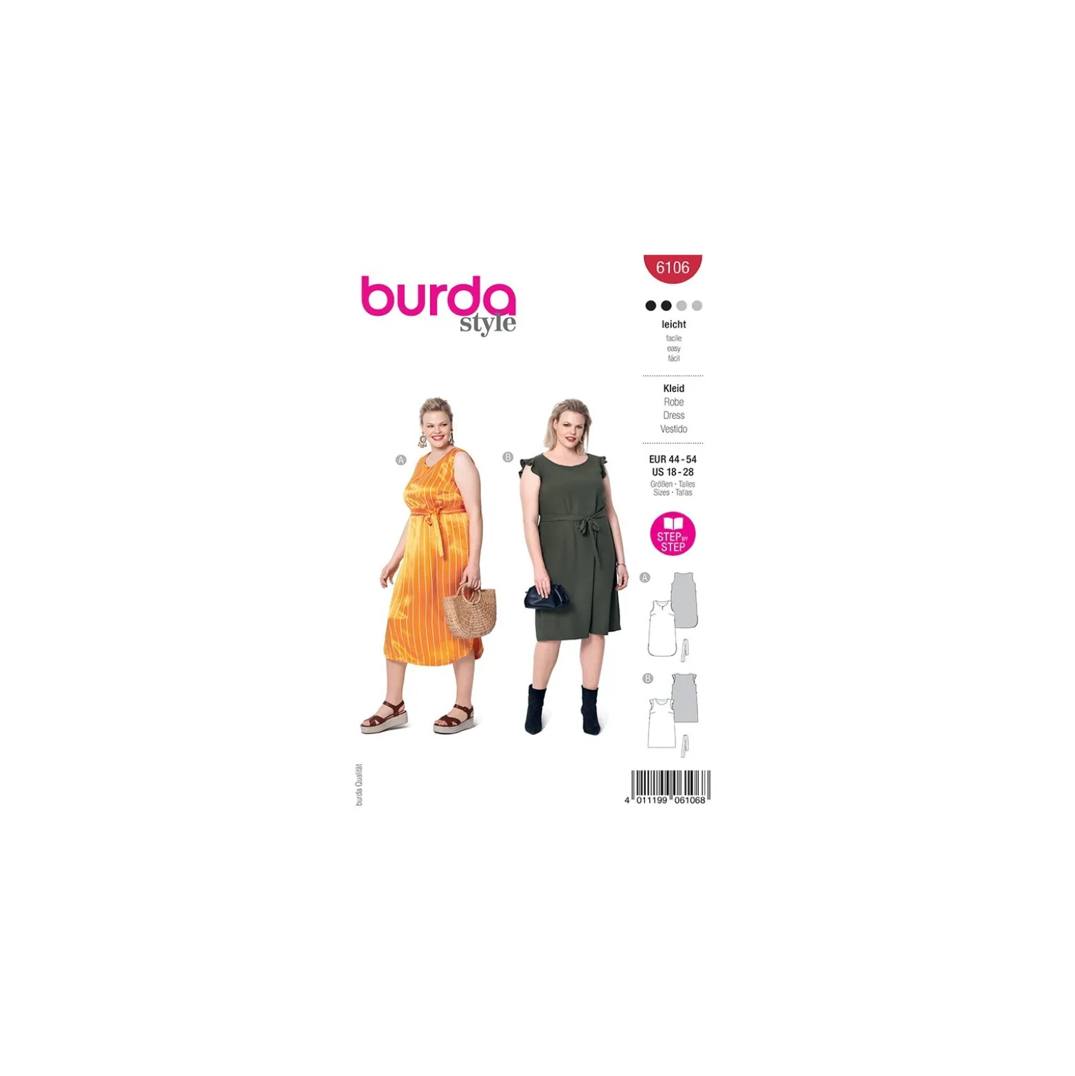 Patron robe à pinces Femme grande taille - Burda n°6106